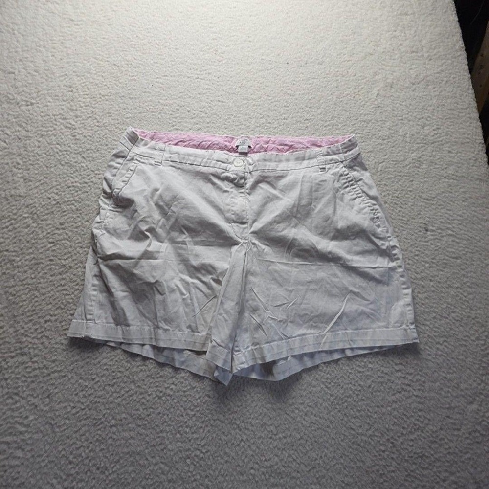Crown & Ivy Chino Shorts Womens 22W White Twill Stretch Caroline Casual Summer